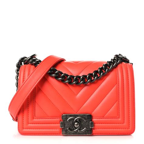 chanel boy quilted calfskin|CHANEL Calfskin Chevron Quilted Small Boy Flap Coral.